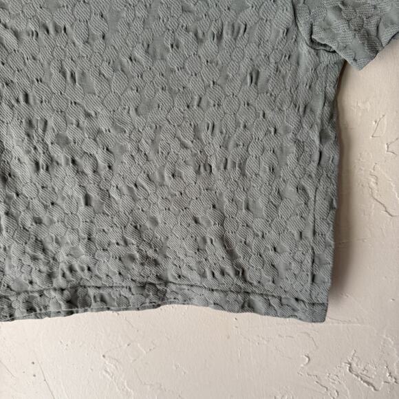 Emma & Elsa Y2k One Size Gray Floral Textured Short Sleeve Stretch Baby Tee - Picture 3 of 8